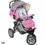 Детская коляска Capella S-901 WF (Pink, надувные колеса)